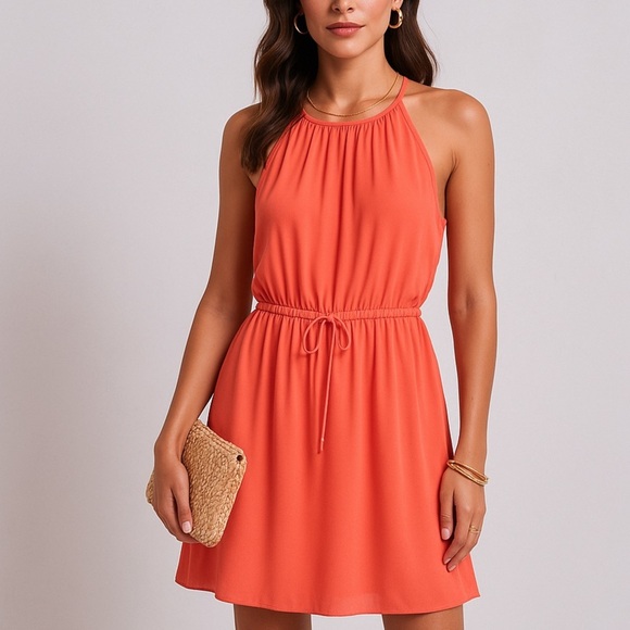 Banana republic cinched waist cutout back blouson dress ❤️ - Picture 1 of 6